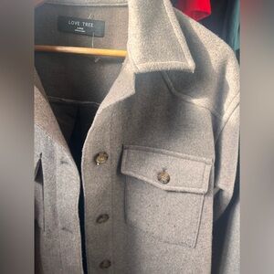 Love Tree WomensLightweight Wool Jacket - Gray